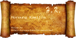 Hornung Kamilla névjegykártya